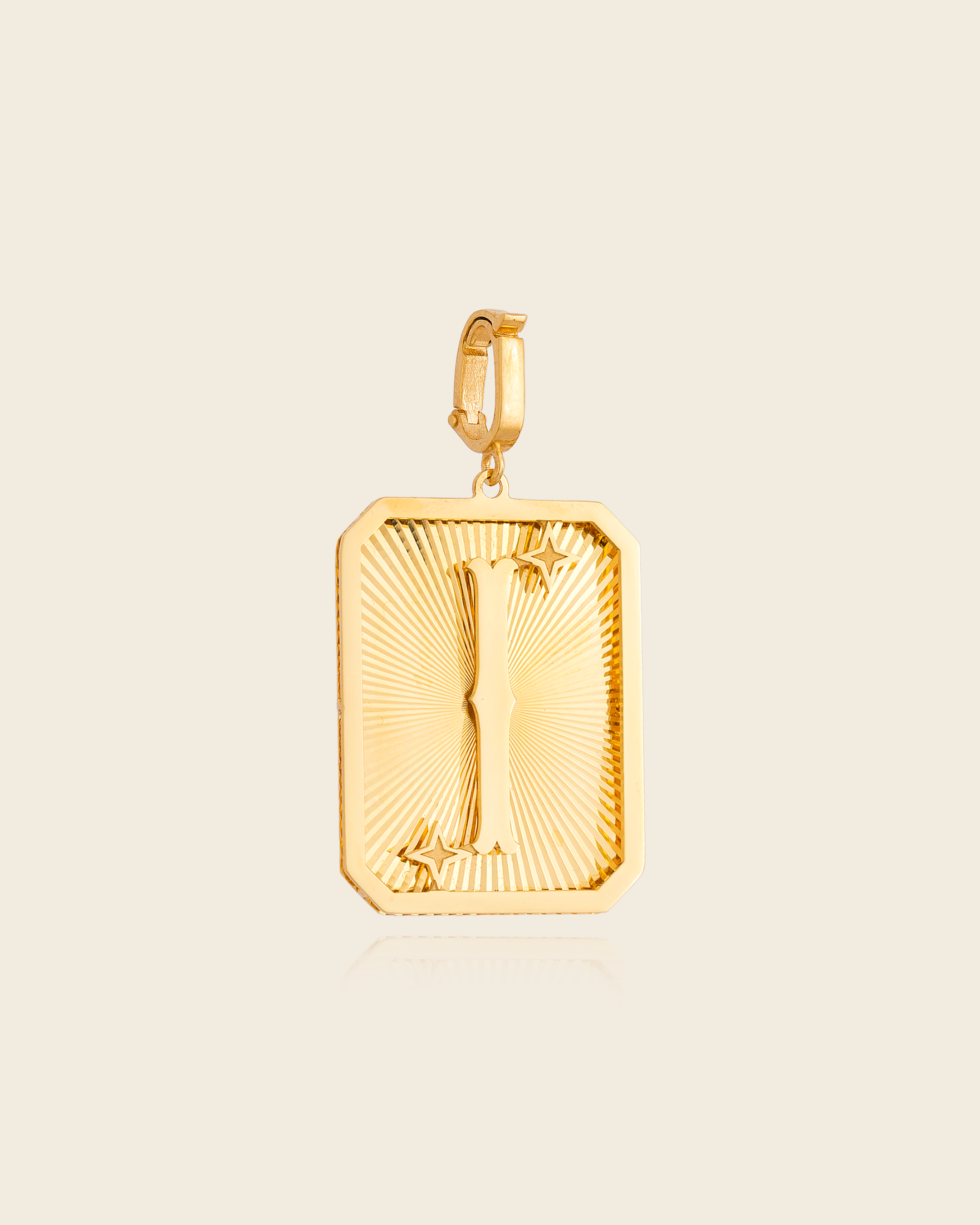 Pingente Placa Alphabet com Letra em Ouro Amarelo