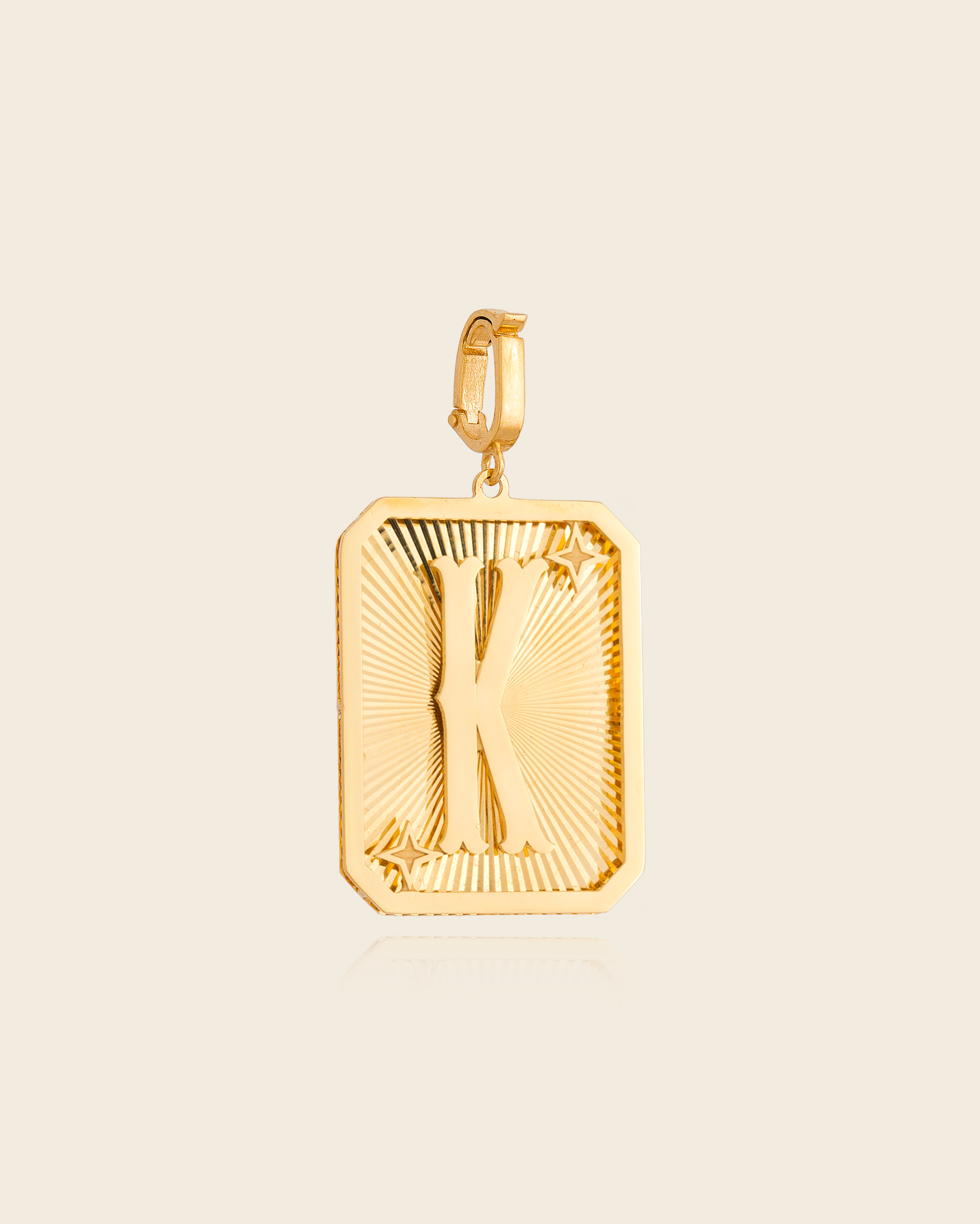 Pingente Placa Alphabet com Letra em Ouro Amarelo