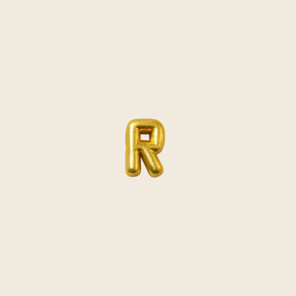 Pingente de Pulseira Letras em Ouro Amarelo