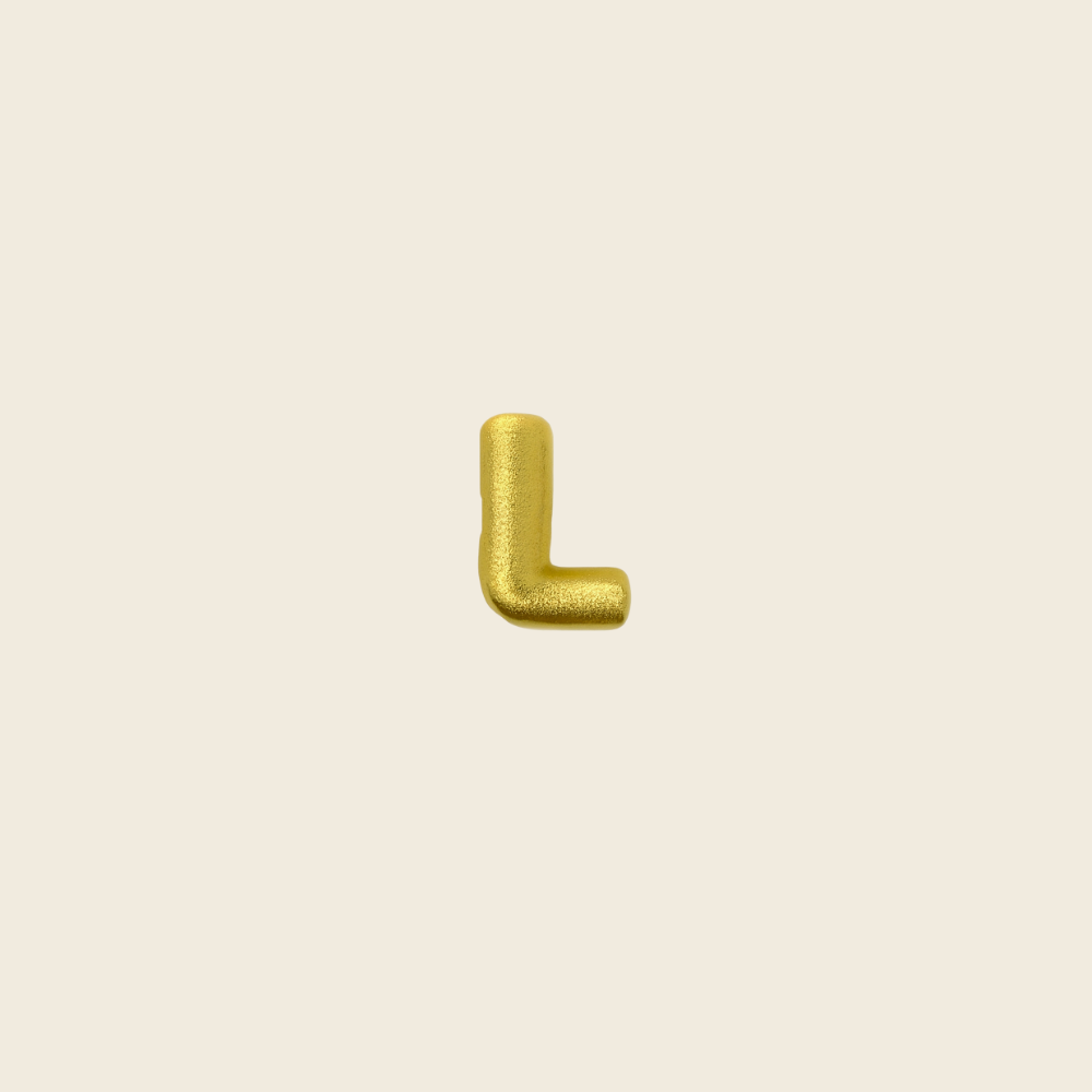 Pingente de Pulseira Letras em Ouro Amarelo