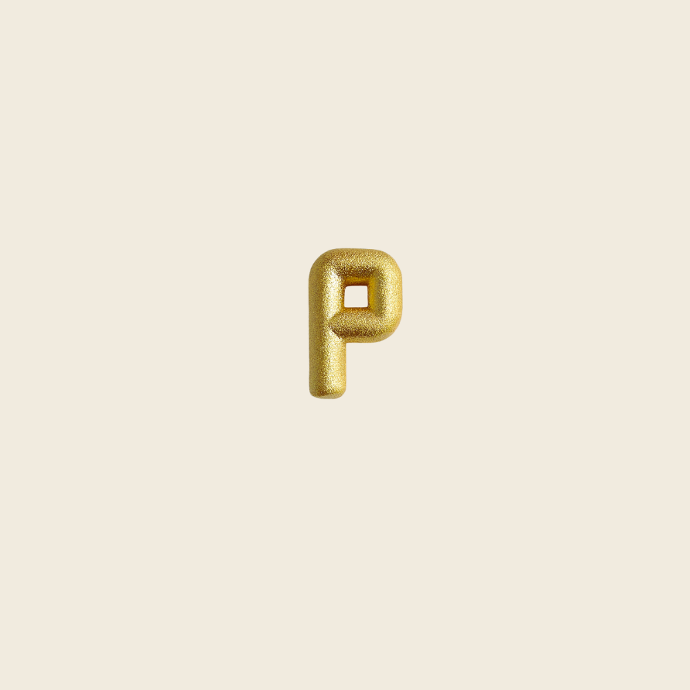 Pingente de Pulseira Letras em Ouro Amarelo