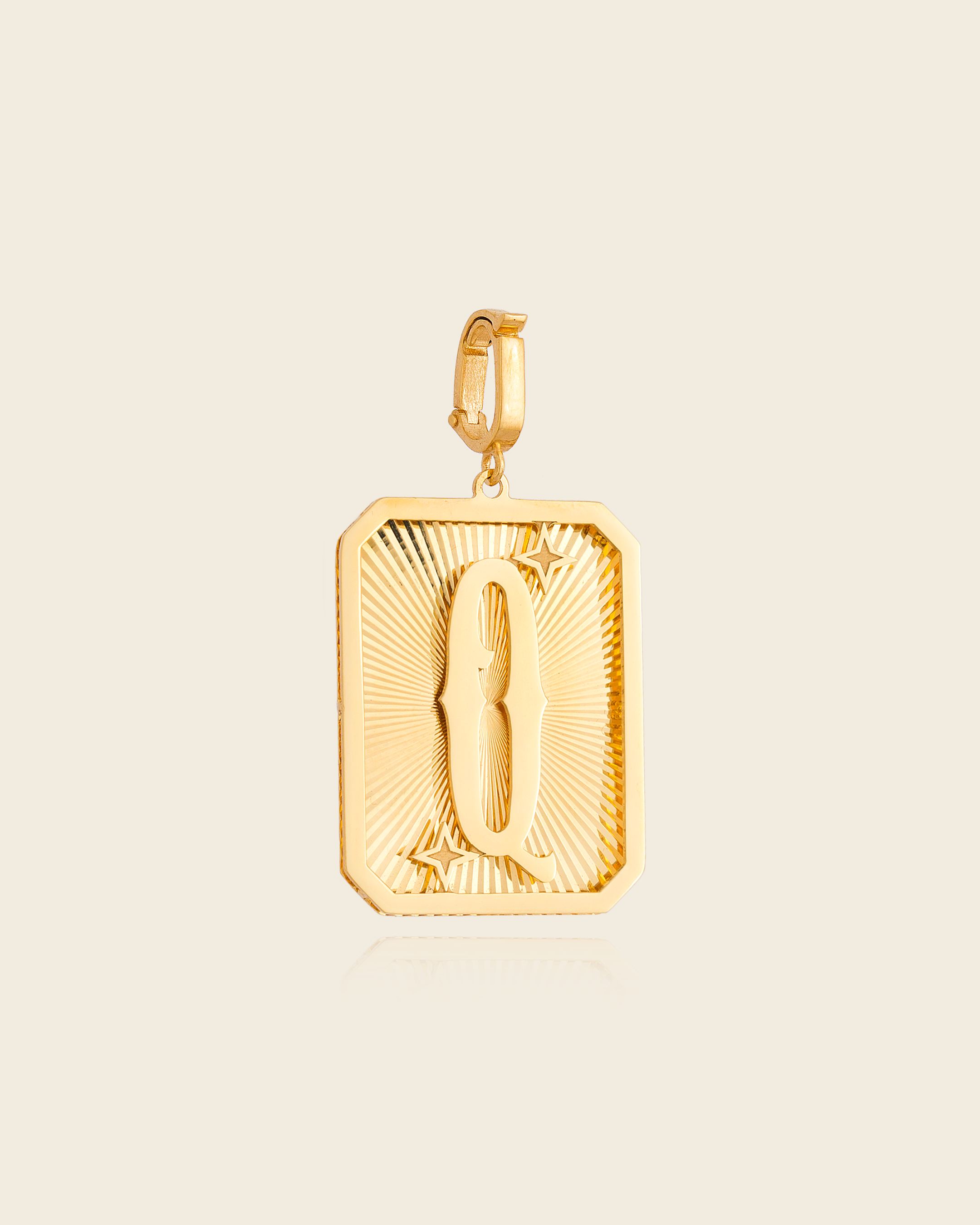 Pingente Placa Alphabet com Letra em Ouro Amarelo