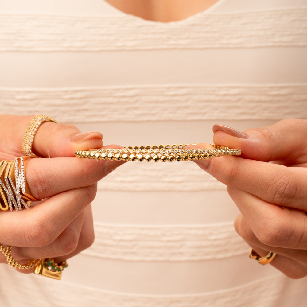 Pulseira Wrap em Ouro e Diamantes