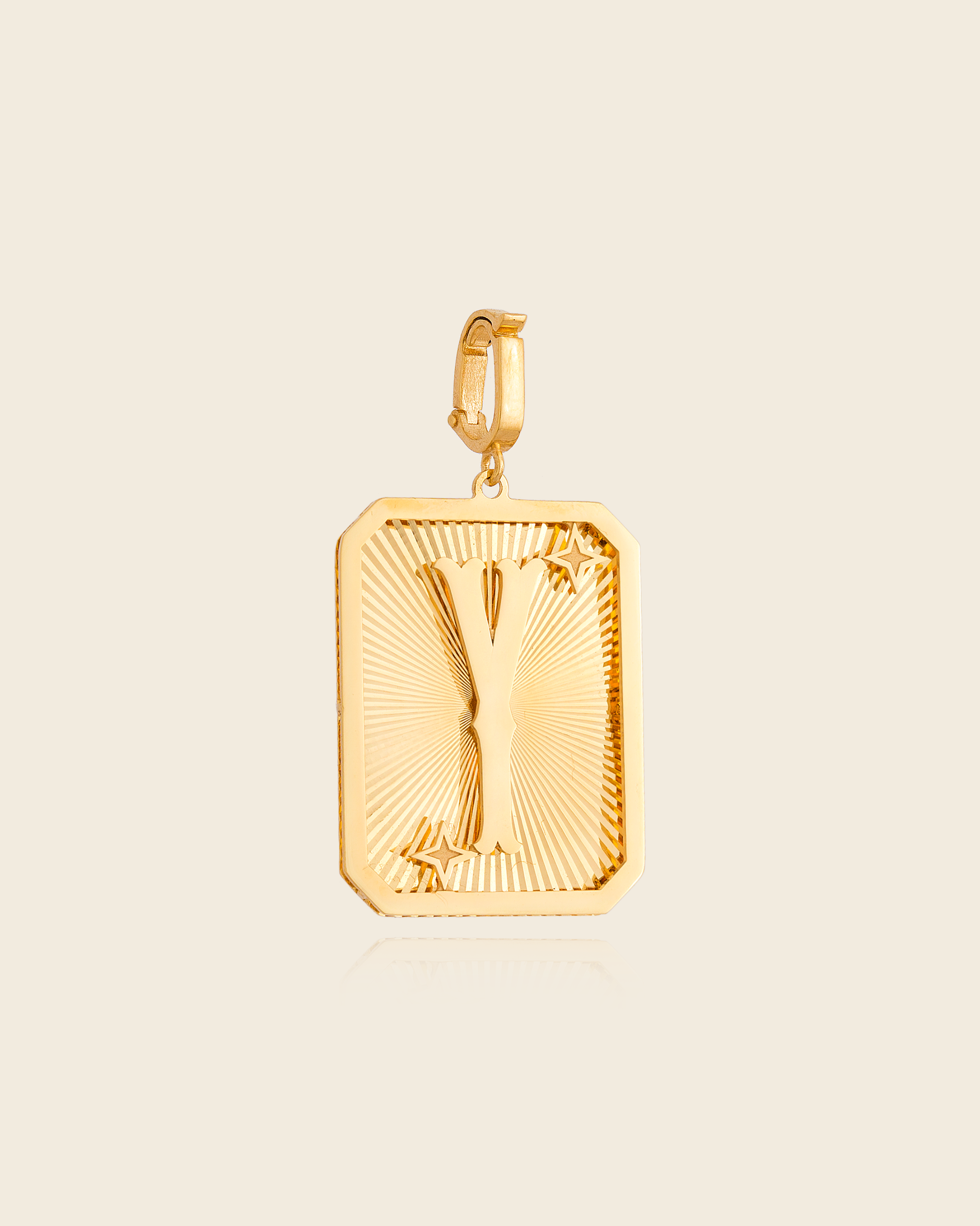 Pingente Placa Alphabet com Letra em Ouro Amarelo