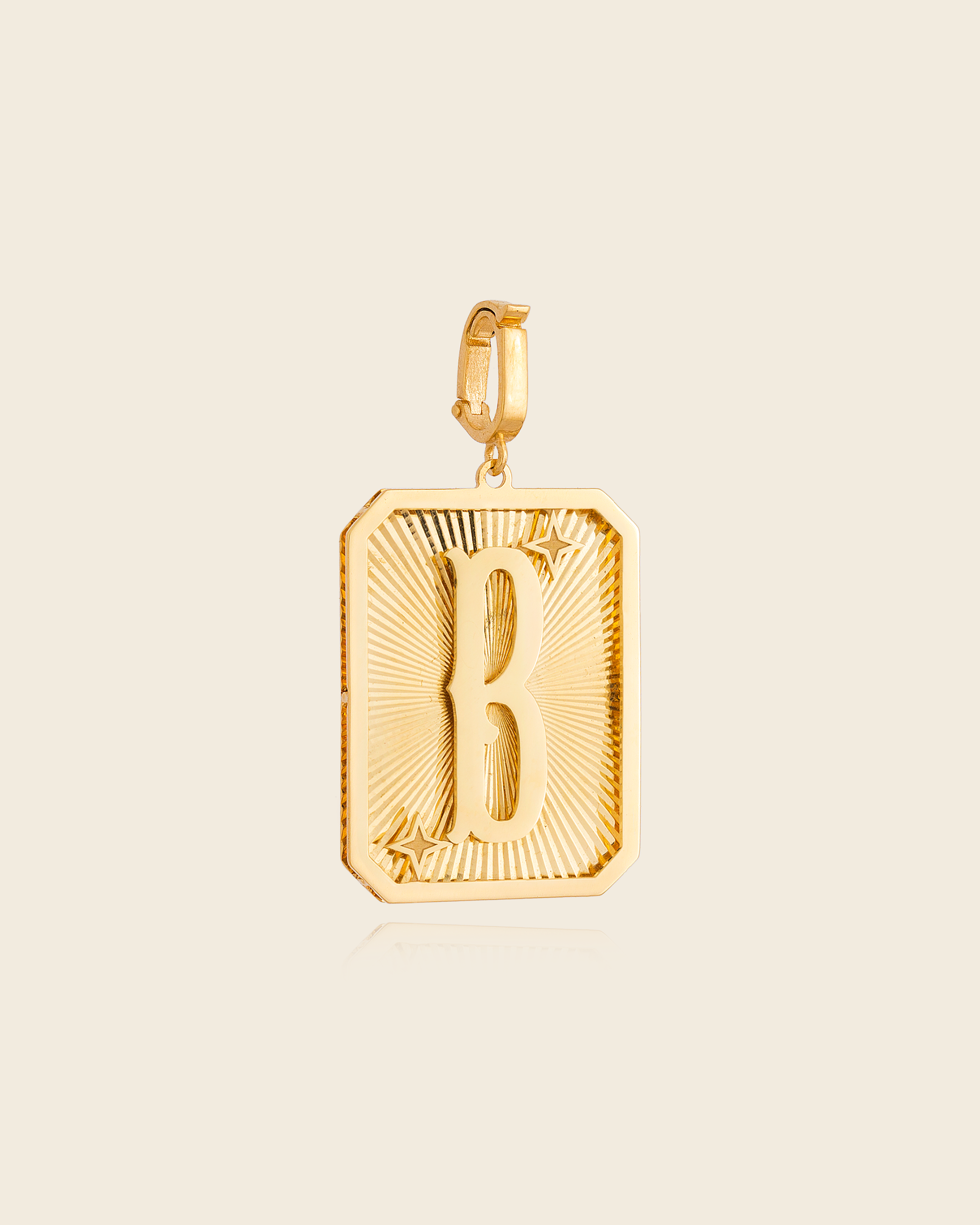 Pingente Placa Alphabet com Letra em Ouro Amarelo