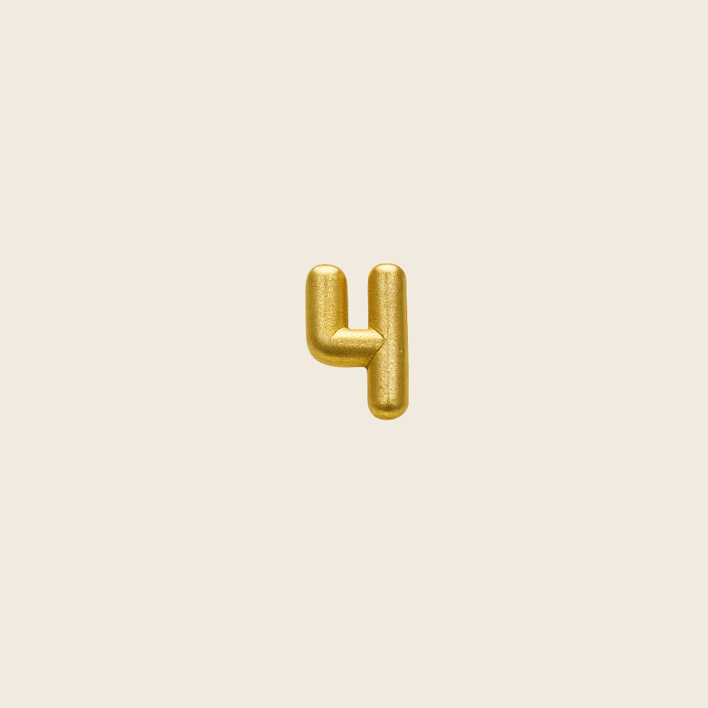 Pingente de Pulseira Letras em Ouro Amarelo