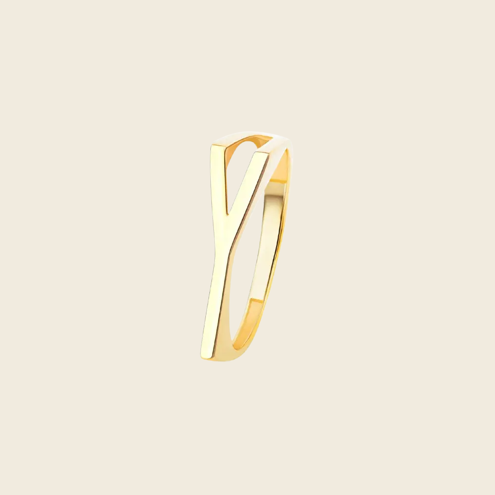 Anel Letra em Ouro Amarelo • Y