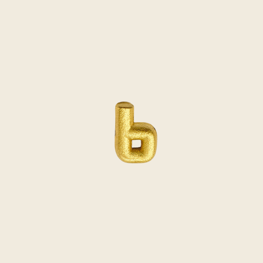Pingente de Pulseira Letras em Ouro Amarelo