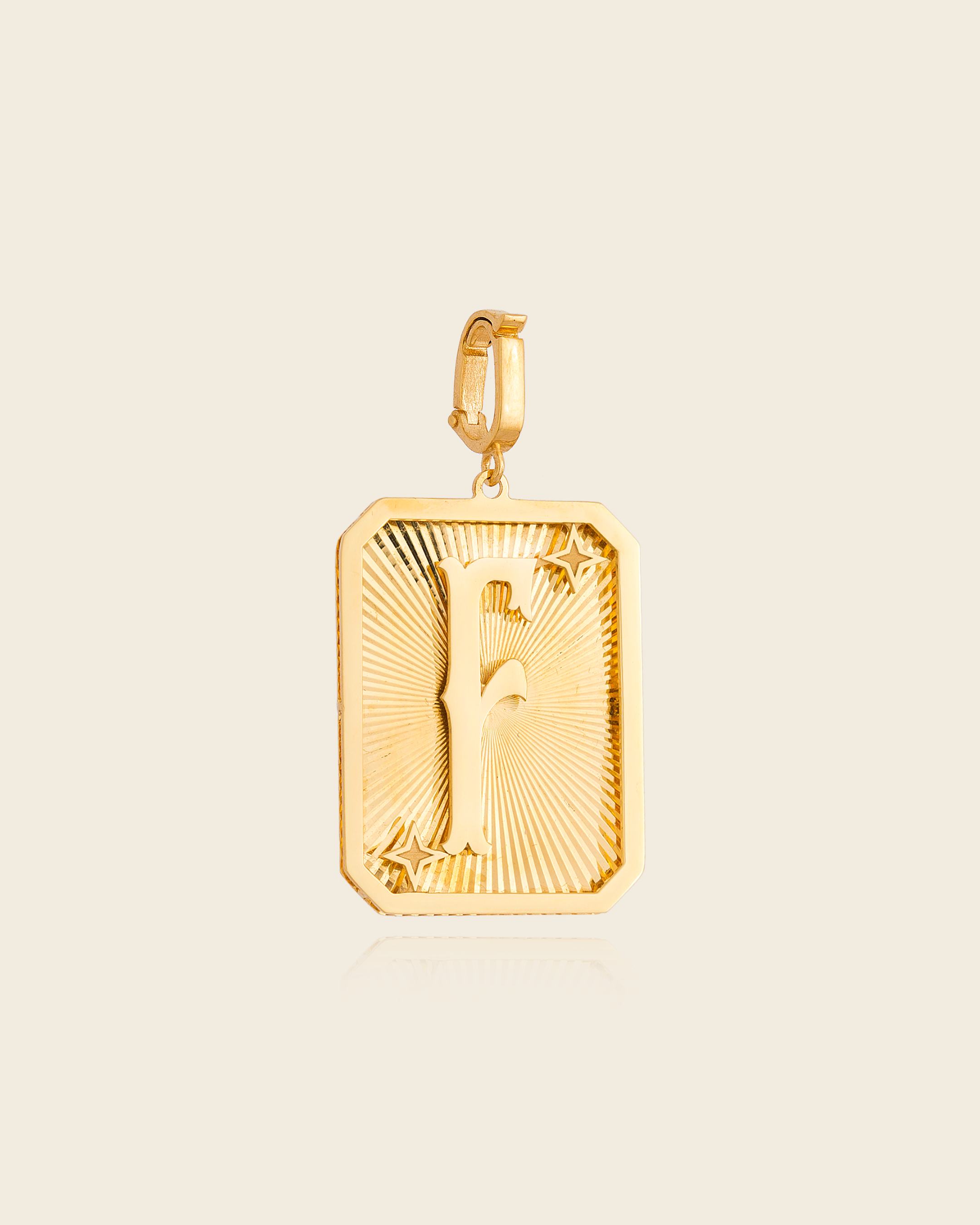 Pingente Placa Alphabet com Letra em Ouro Amarelo
