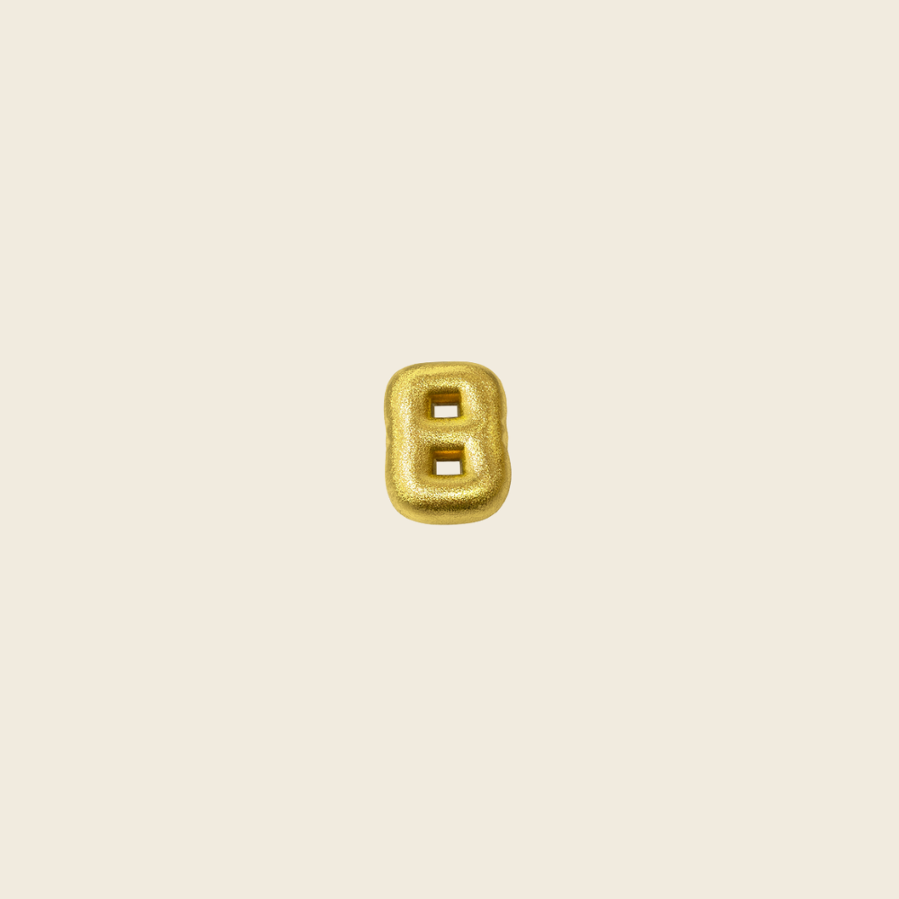 Pingente de Pulseira Letras em Ouro Amarelo