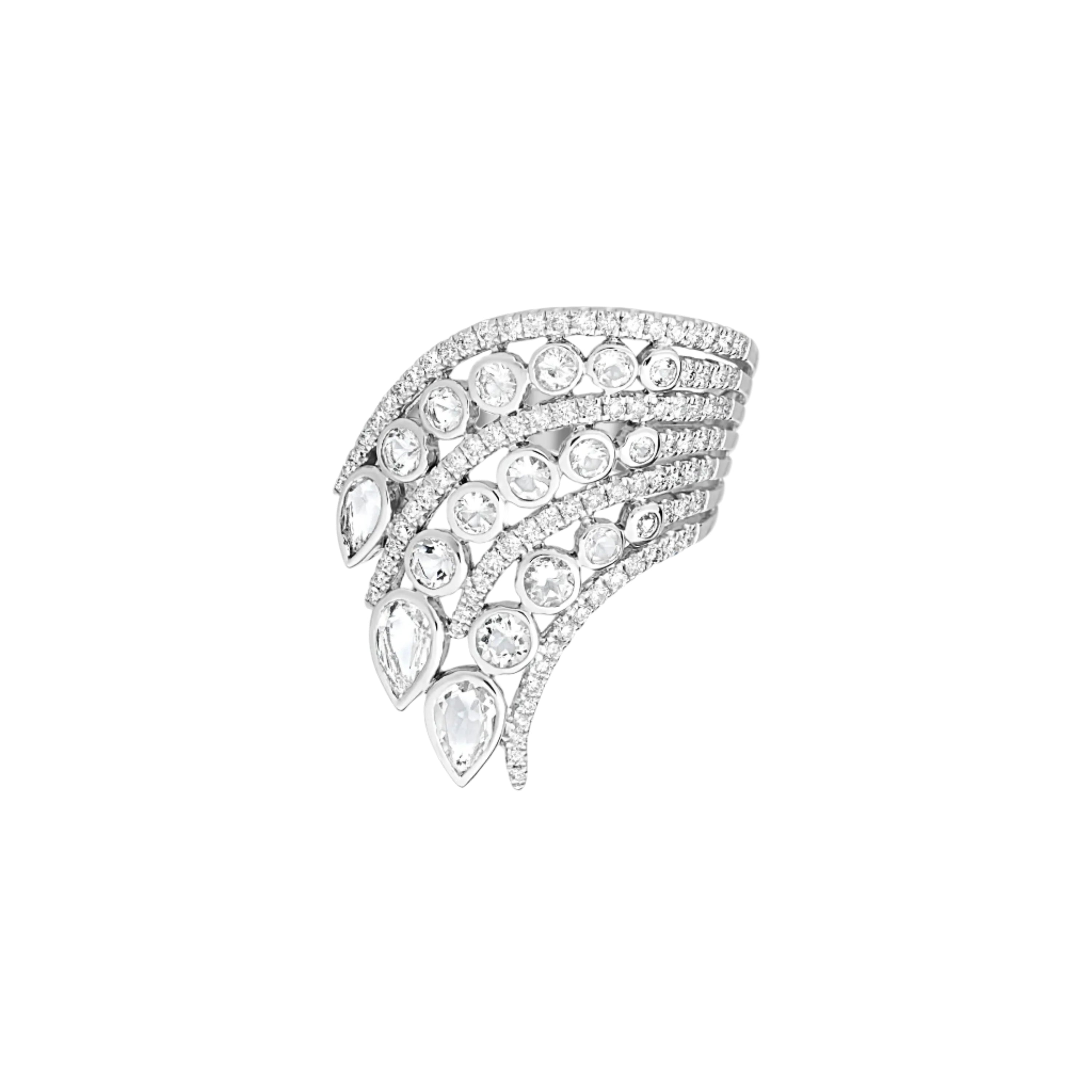 Anel Crown com Diamantes em Ouro 18K-JJ Diamond