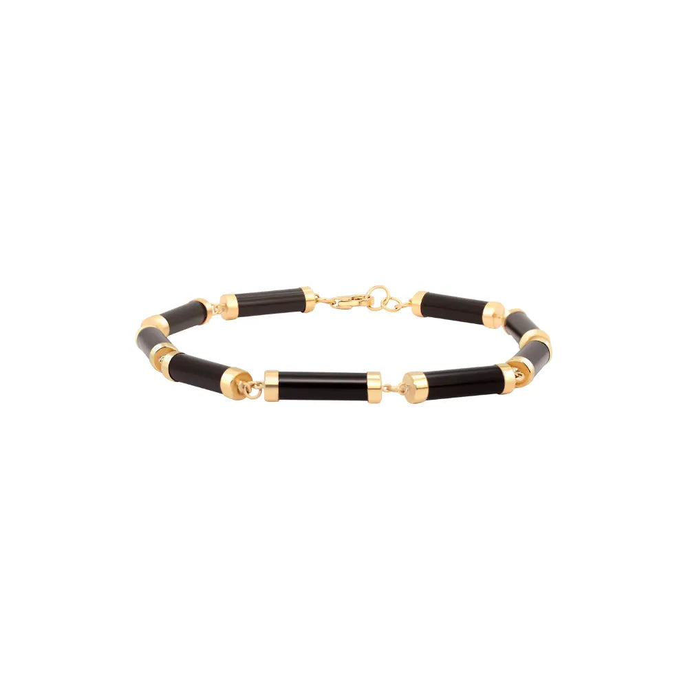 Pulseira Cilindro com Ônix ou Madrepérola-JJ Diamond