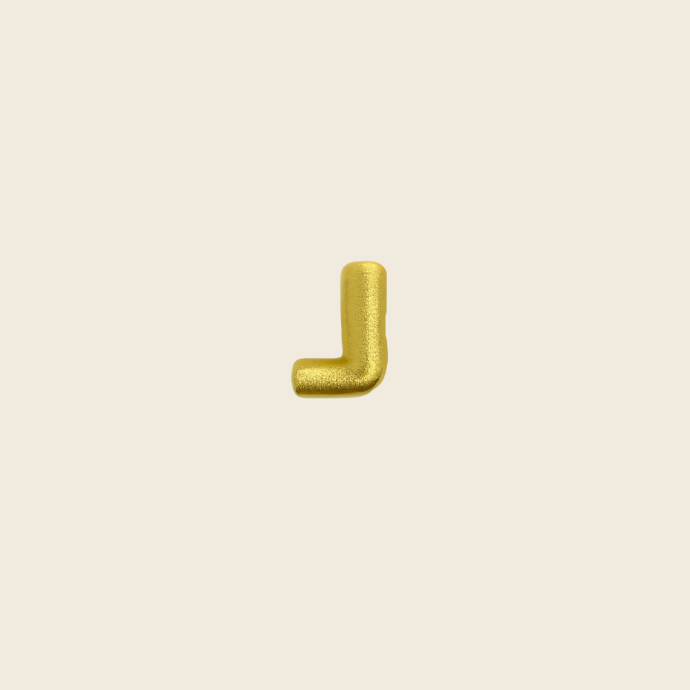 Pingente de Pulseira Letras em Ouro Amarelo