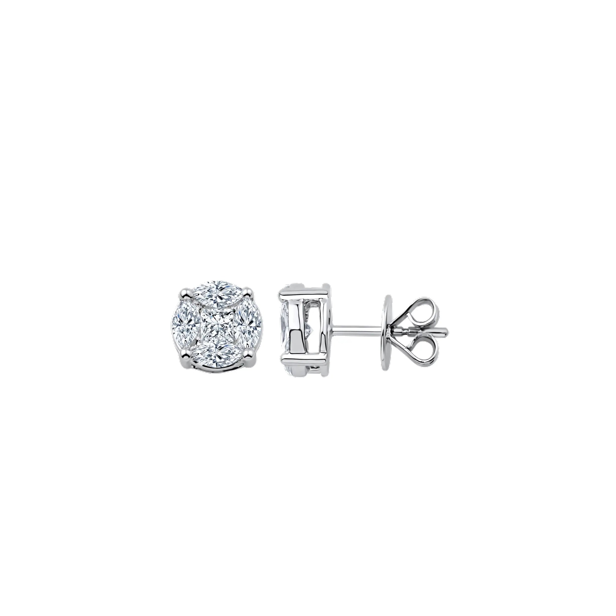 Brinco Stud Ilusão de Diamante-JJ Diamond