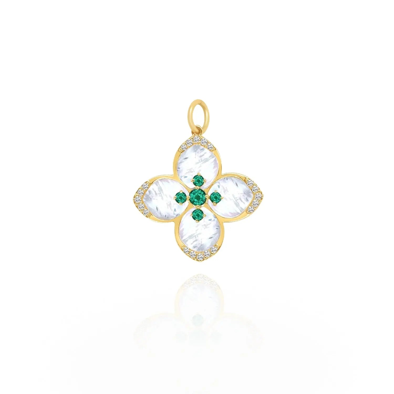 Pingente Floral Harmônico de Madrepérola-JJ Diamond