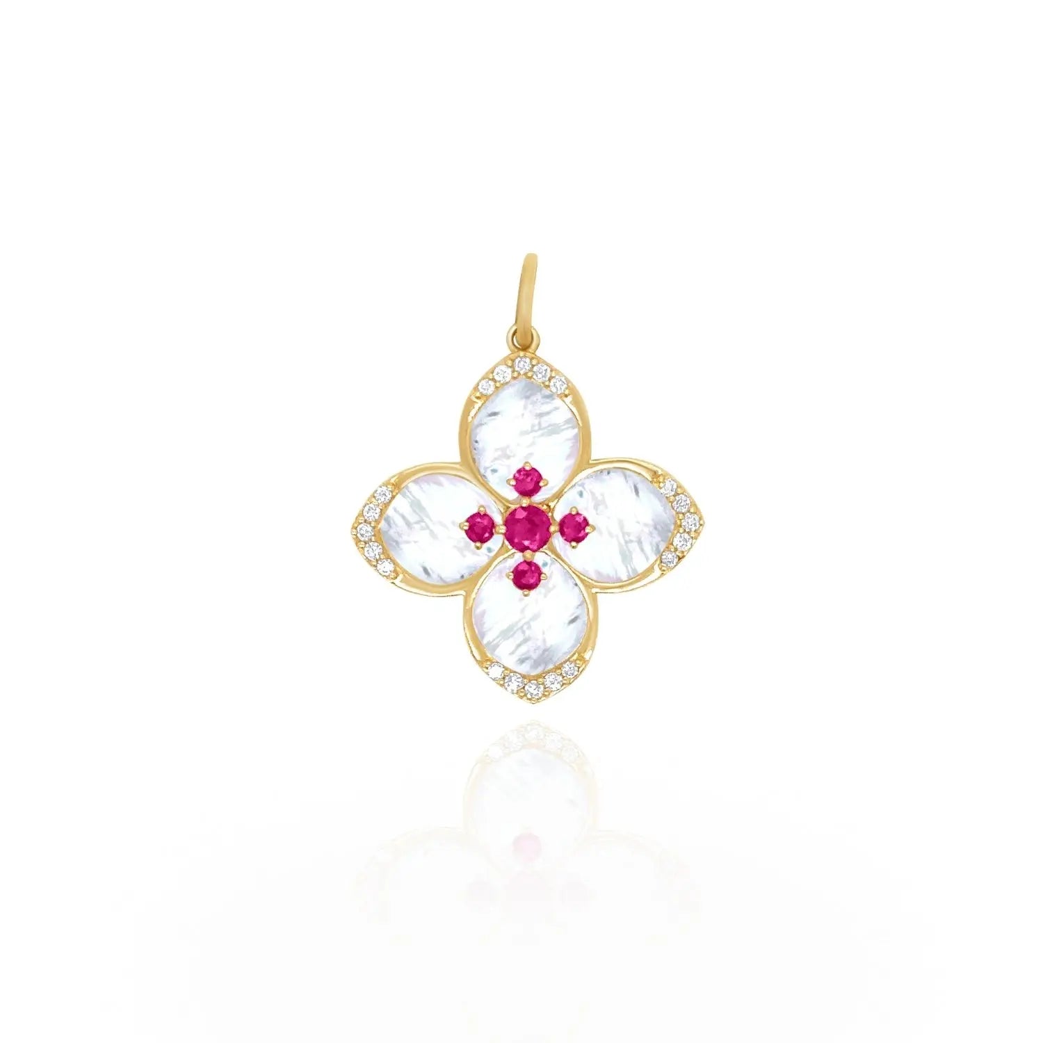 Pingente Floral Harmônico de Madrepérola-JJ Diamond