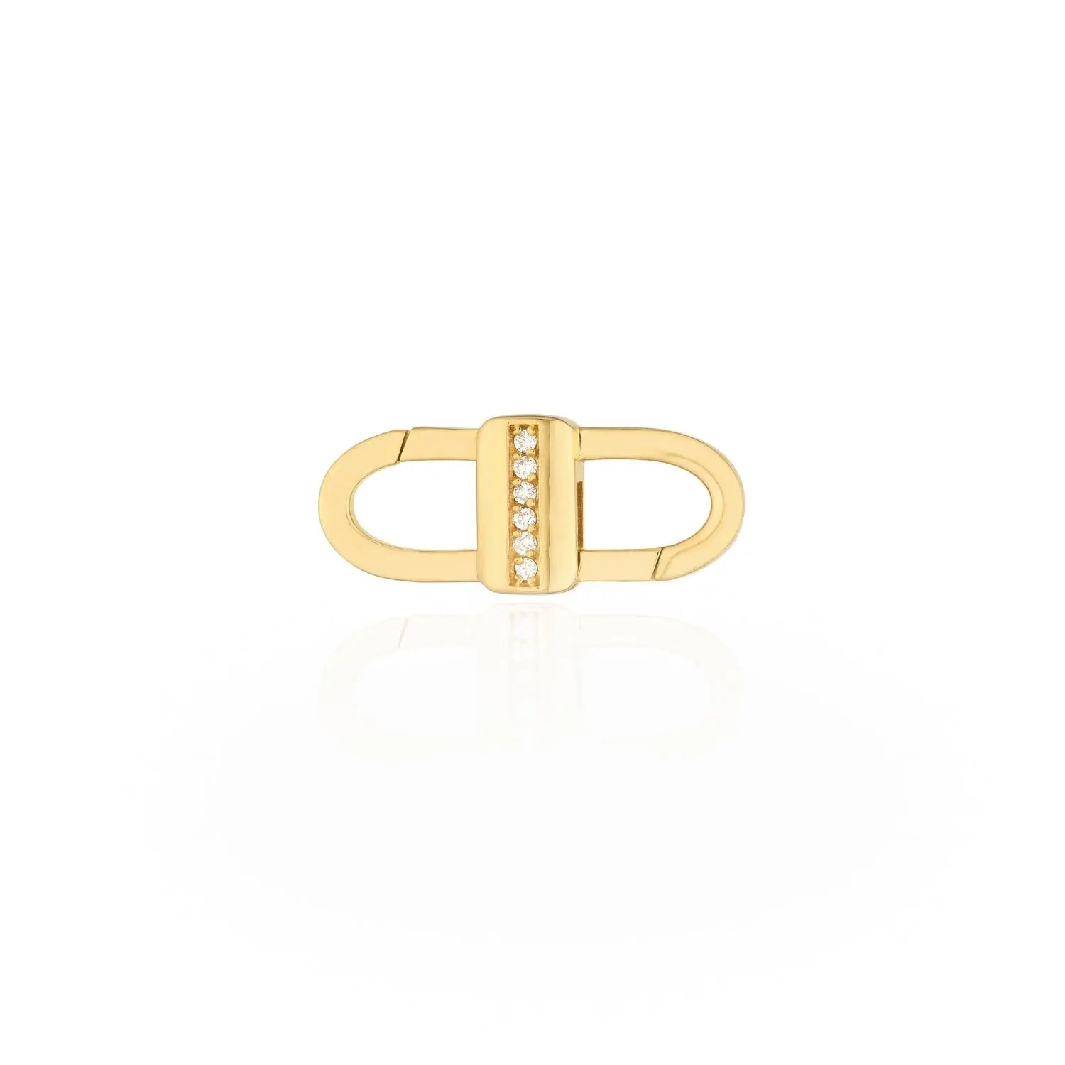 Pingente Cadeado Dourado com Diamantes-JJ Diamond