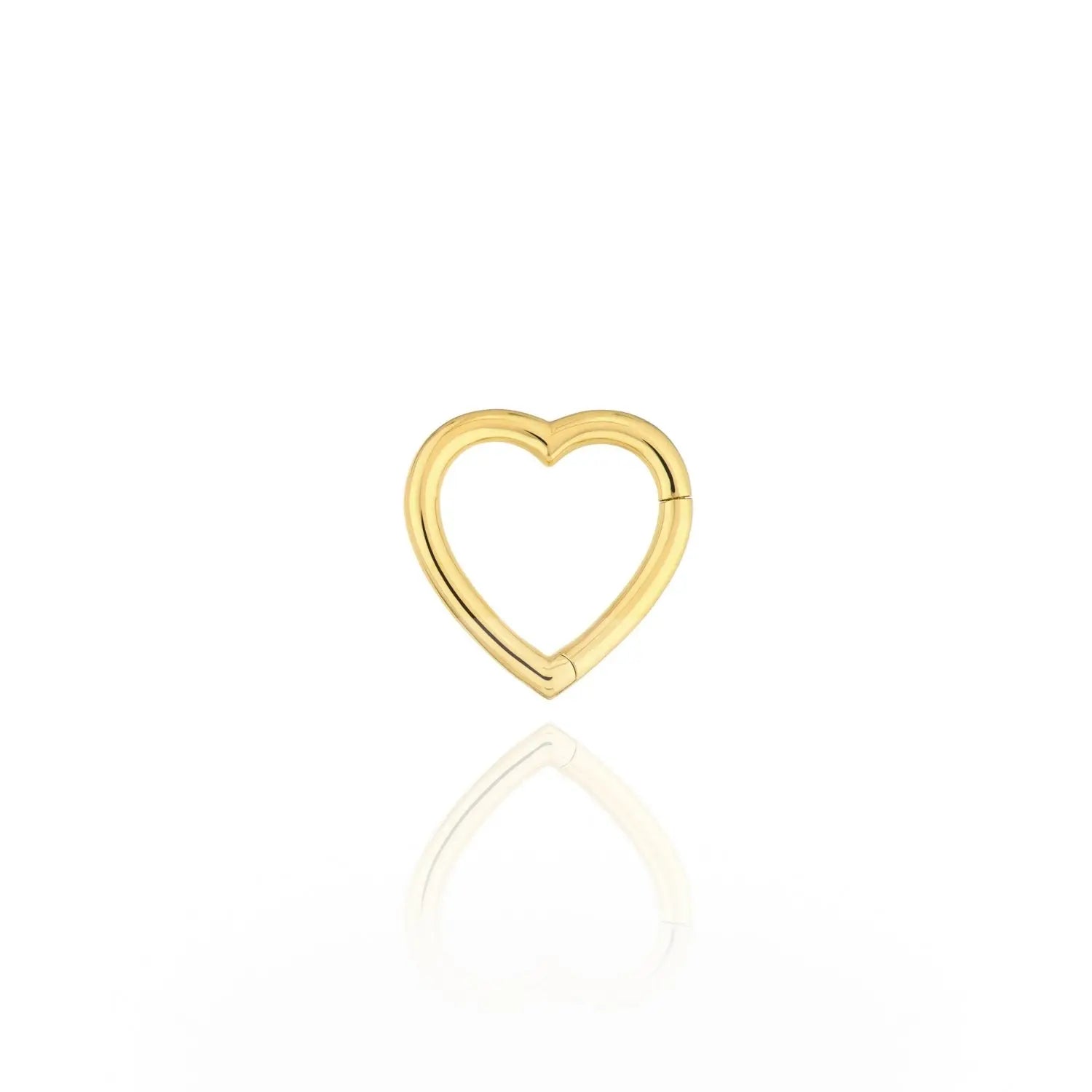 Pingente Coração Dourado com Fecho de Pressão-JJ Diamond