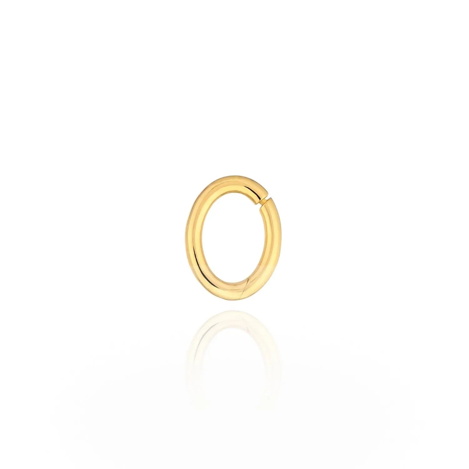 Pingente Oval Dourado com Fecho de Pressão-JJ Diamond