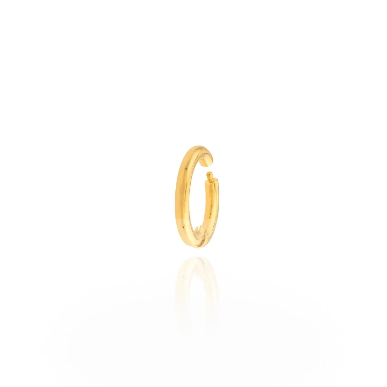 Pingente Oval Dourado com Fecho de Pressão-JJ Diamond