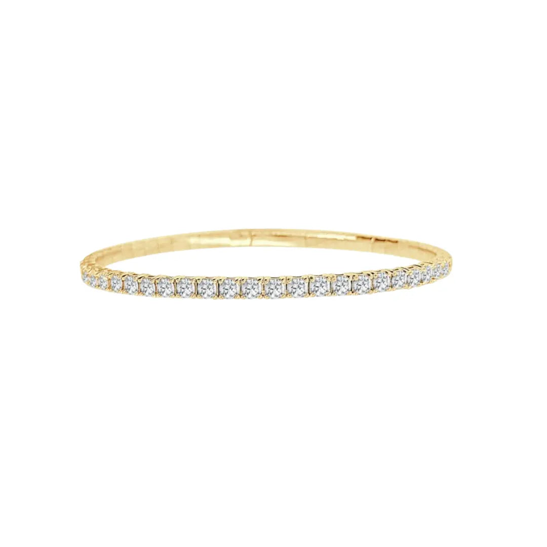 Bracelete Flexível com Diamantes em Ouro