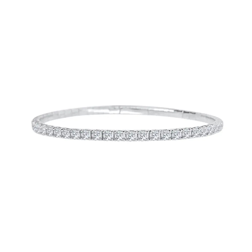 Bracelete Flexível com Diamantes em Ouro