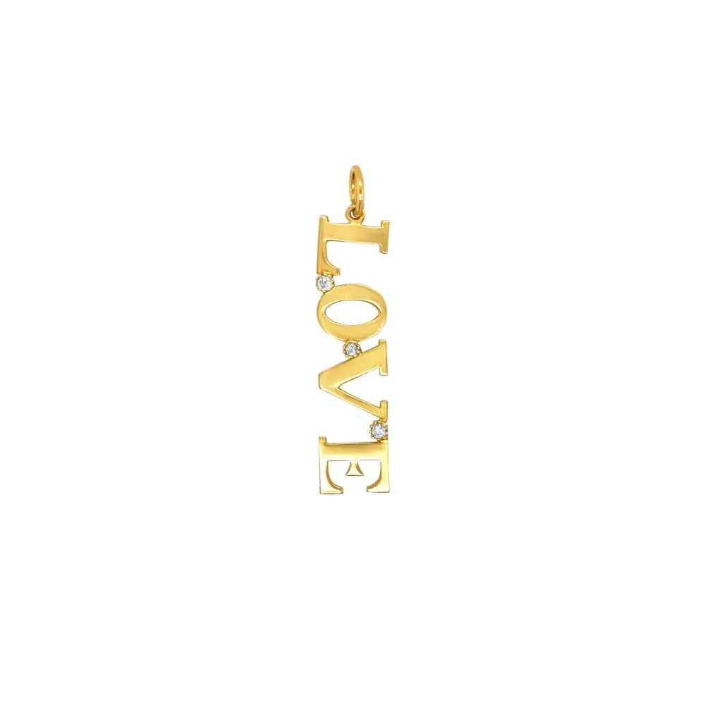 Pendente LOVE com Diamantes-JJ Diamond