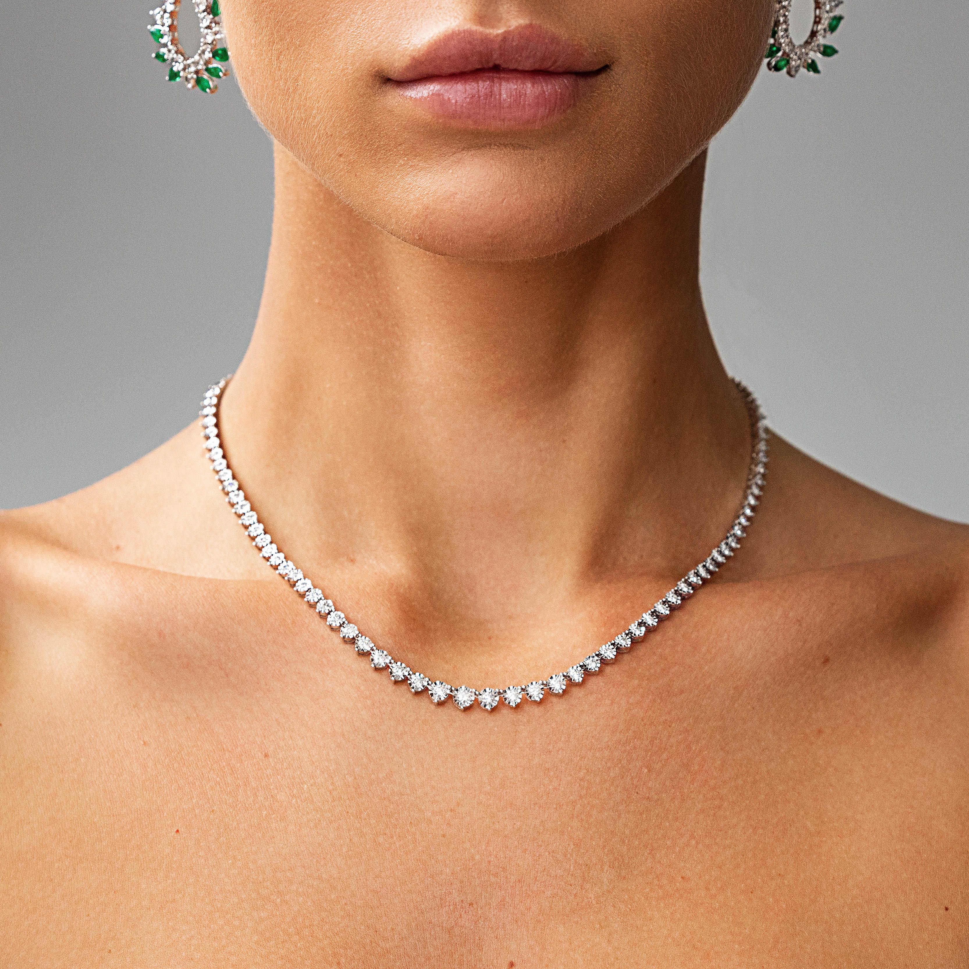 Colar Riviera Mylene com Diamantes Graduados-JJ Diamond