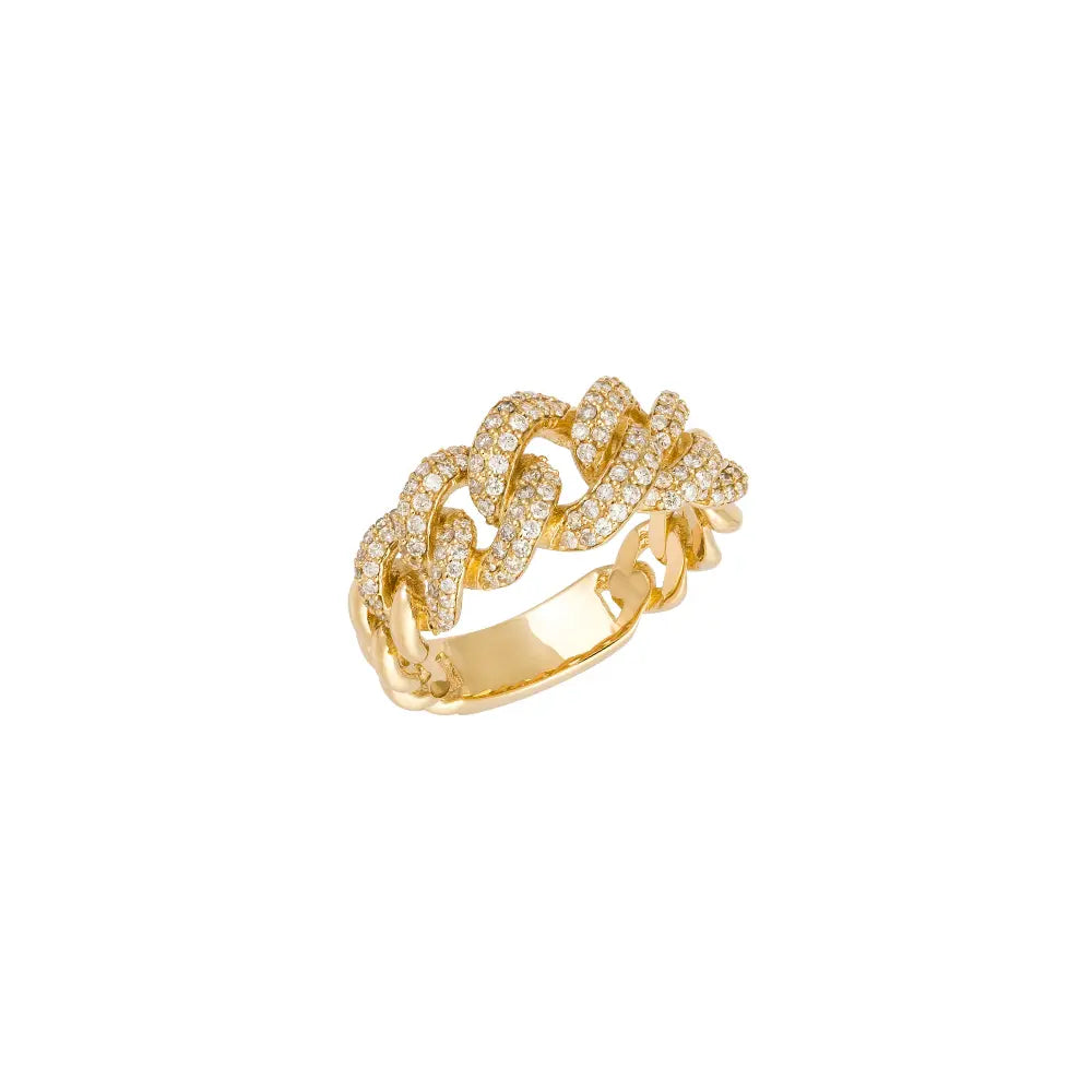 Anel Corrente de Diamante Pavê-JJ Diamond