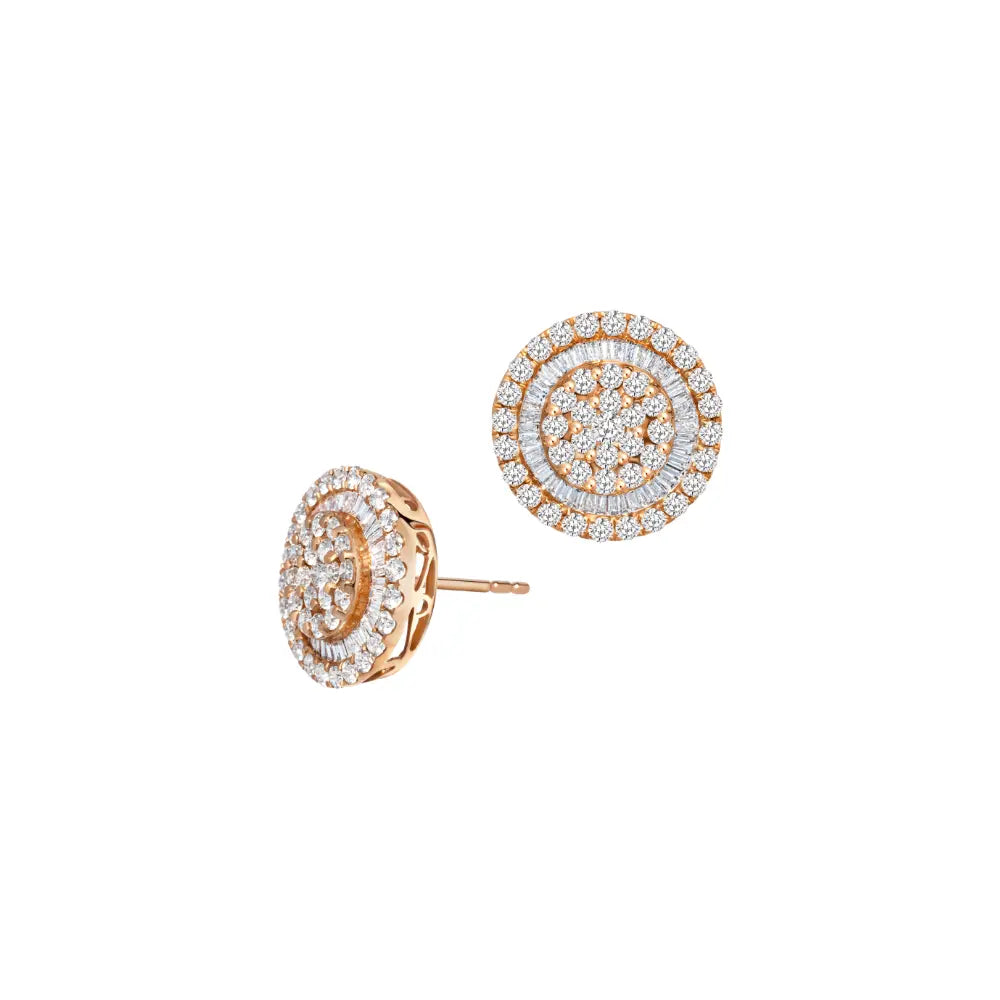 Brincos Stud de Diamante Pavê-JJ Diamond