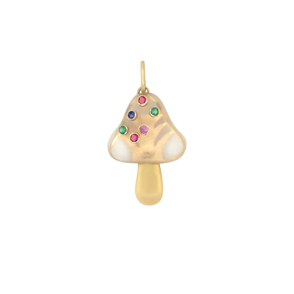 Pendente Magic Mushroom com Safiras em Ouro Amarelo - JJ Diamond