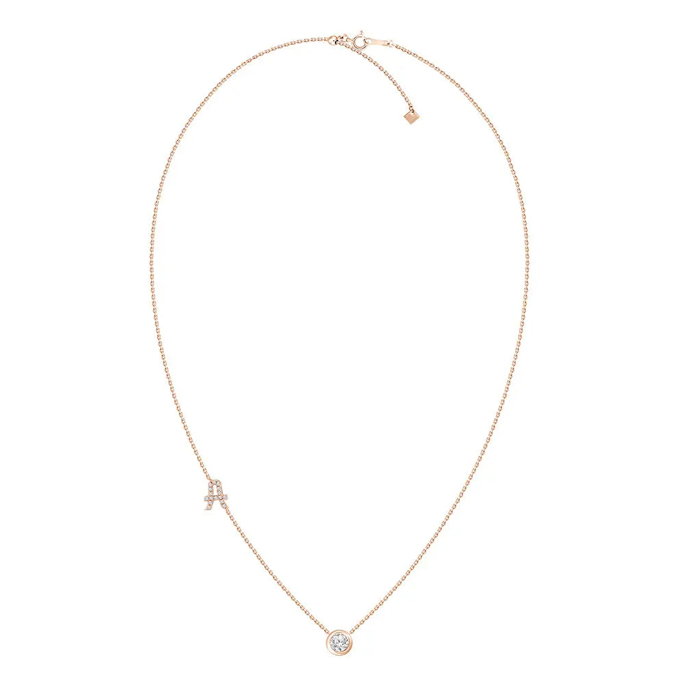 Colar com Pingente Letra de Diamante-JJ Diamond