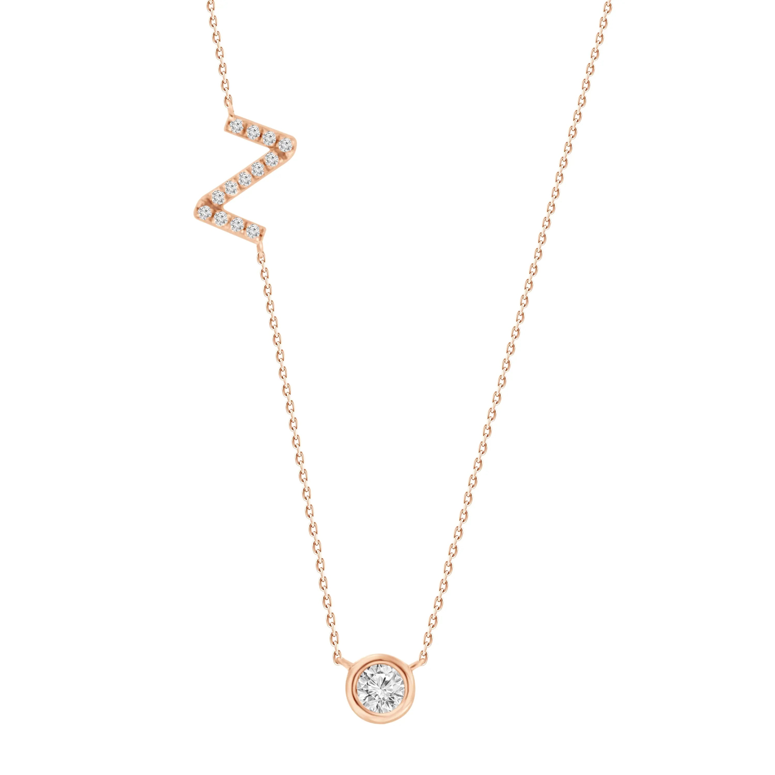 Colar com Pingente Letra de Diamante-JJ Diamond