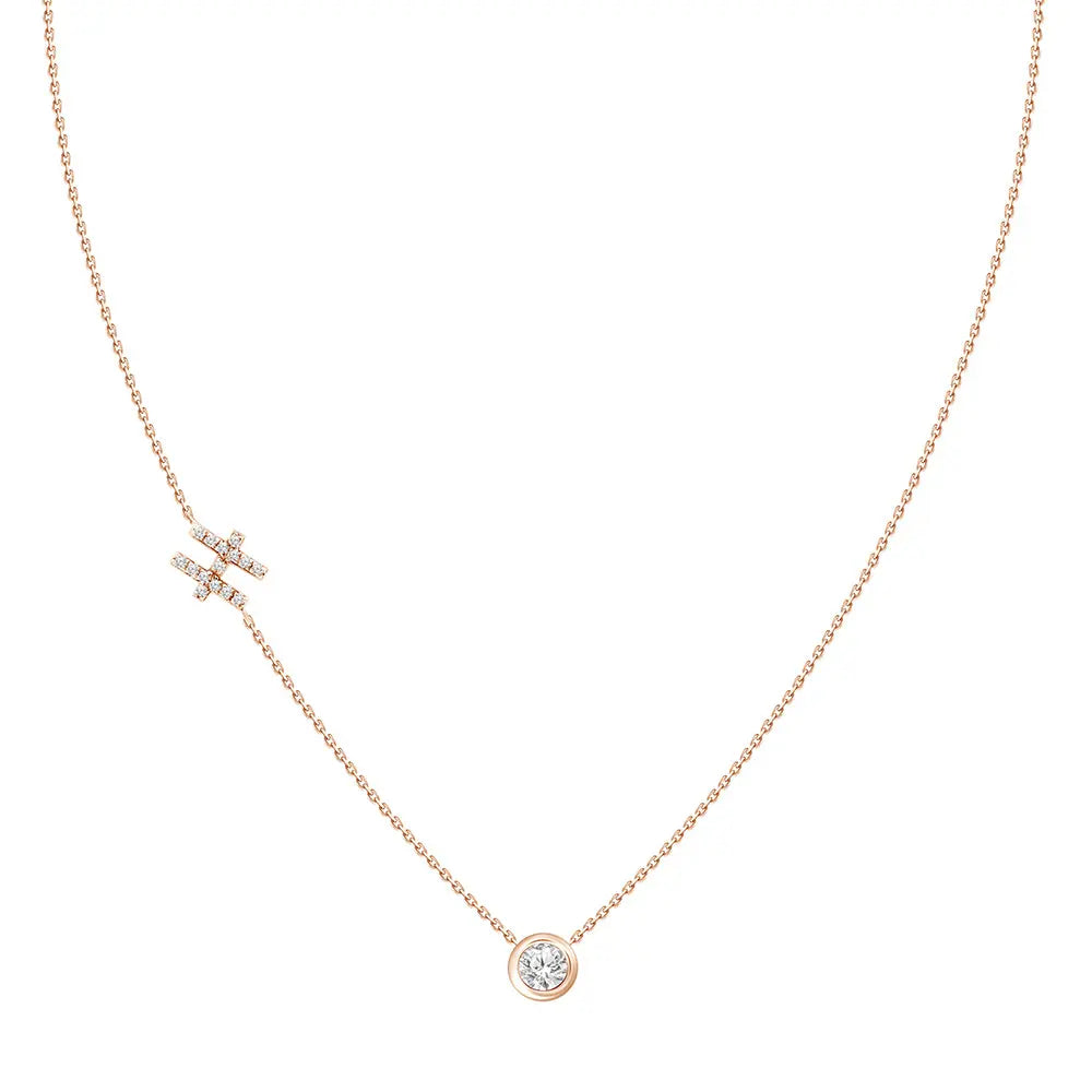 Colar com Pingente Letra de Diamante-JJ Diamond