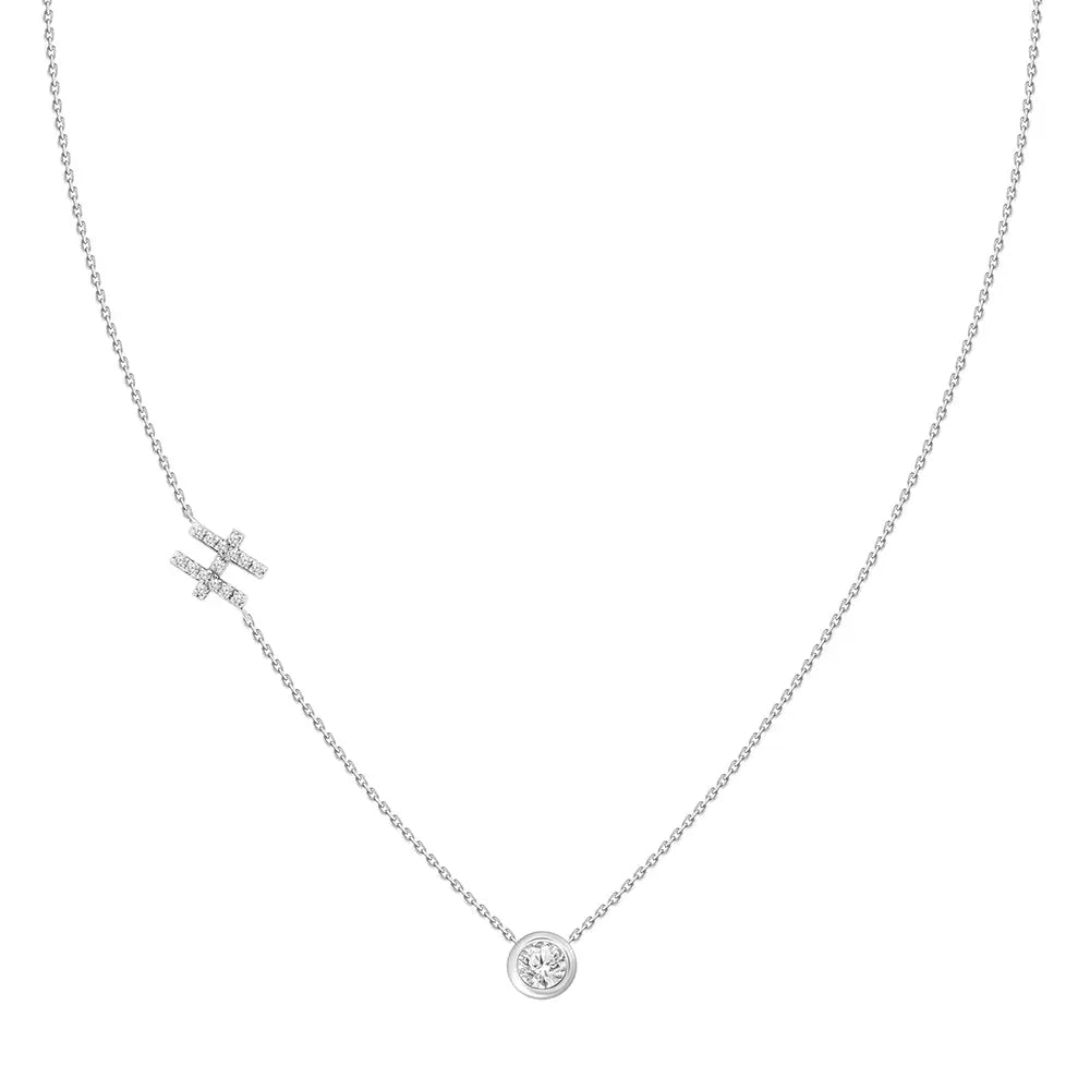 Colar com Pingente Letra de Diamante-JJ Diamond