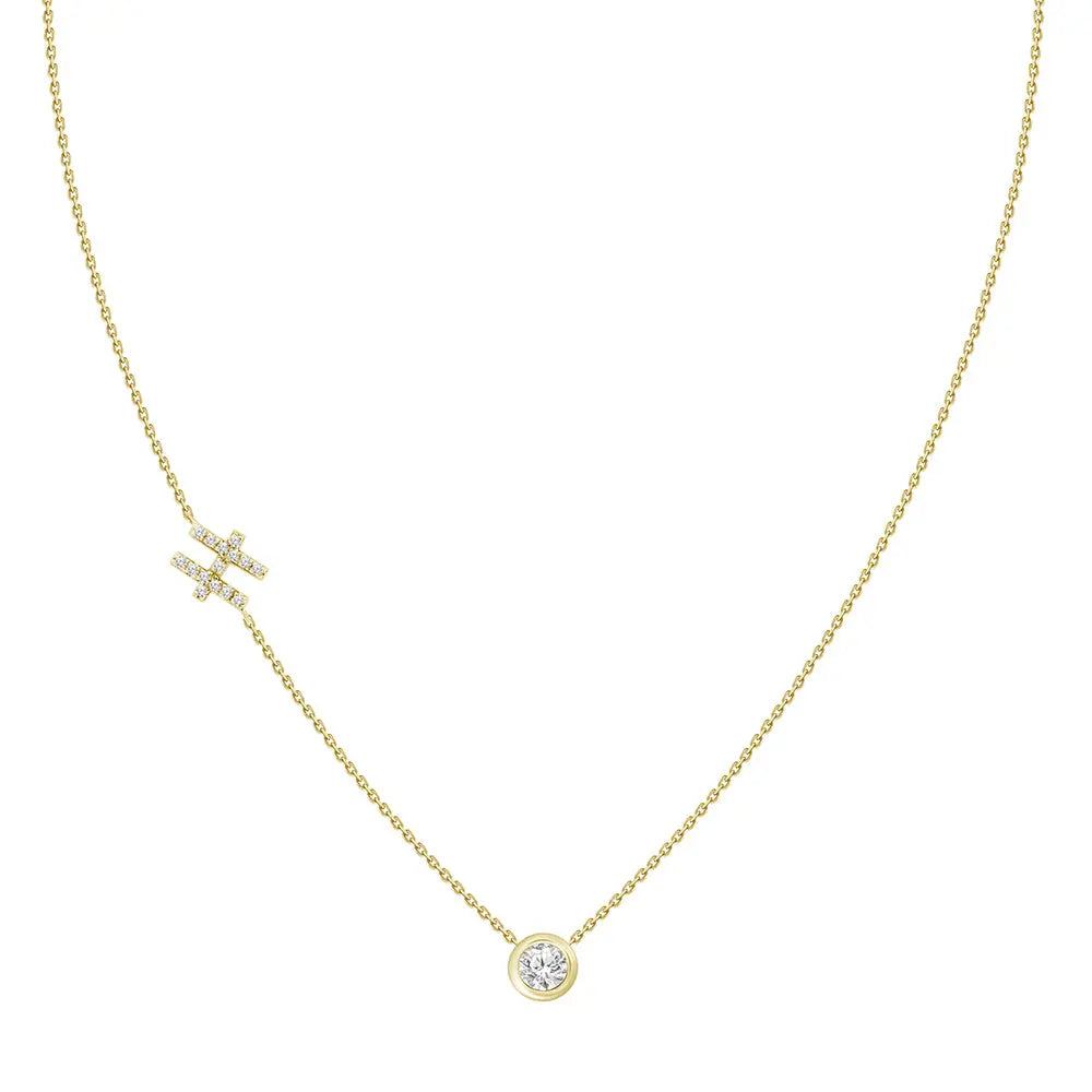 Colar com Pingente Letra de Diamante-JJ Diamond