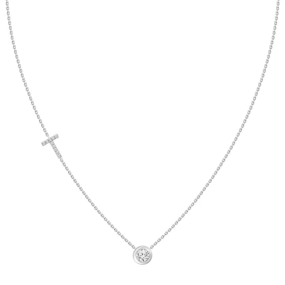 Colar com Pingente Letra de Diamante-JJ Diamond