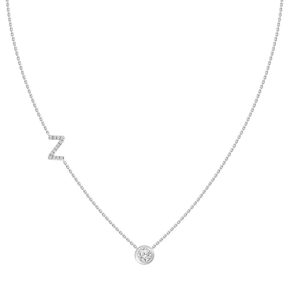 Colar com Pingente Letra de Diamante-JJ Diamond