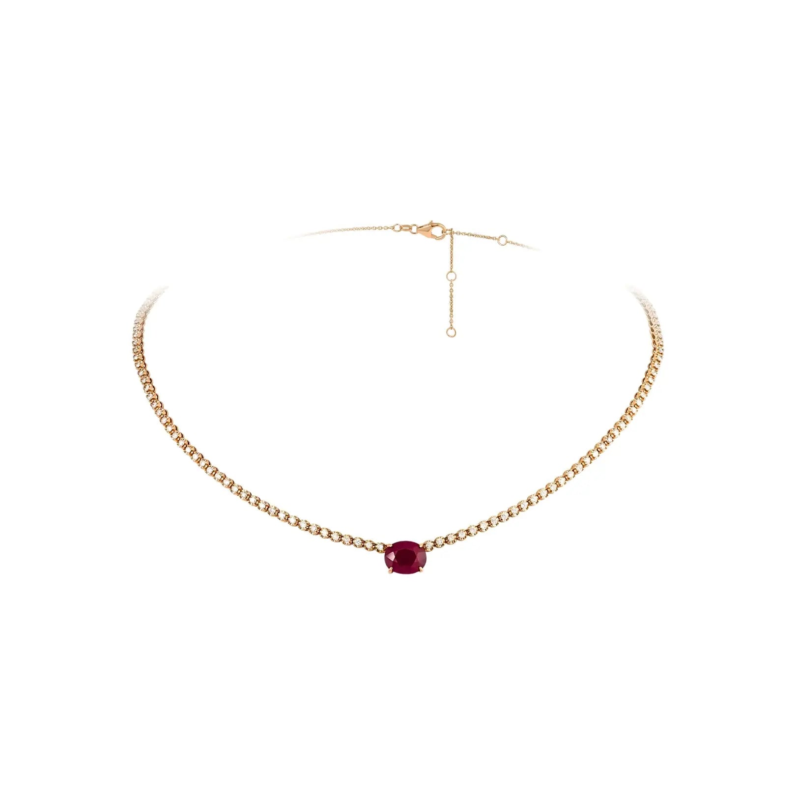 Colar Rubelita de Diamantes-JJ Diamond