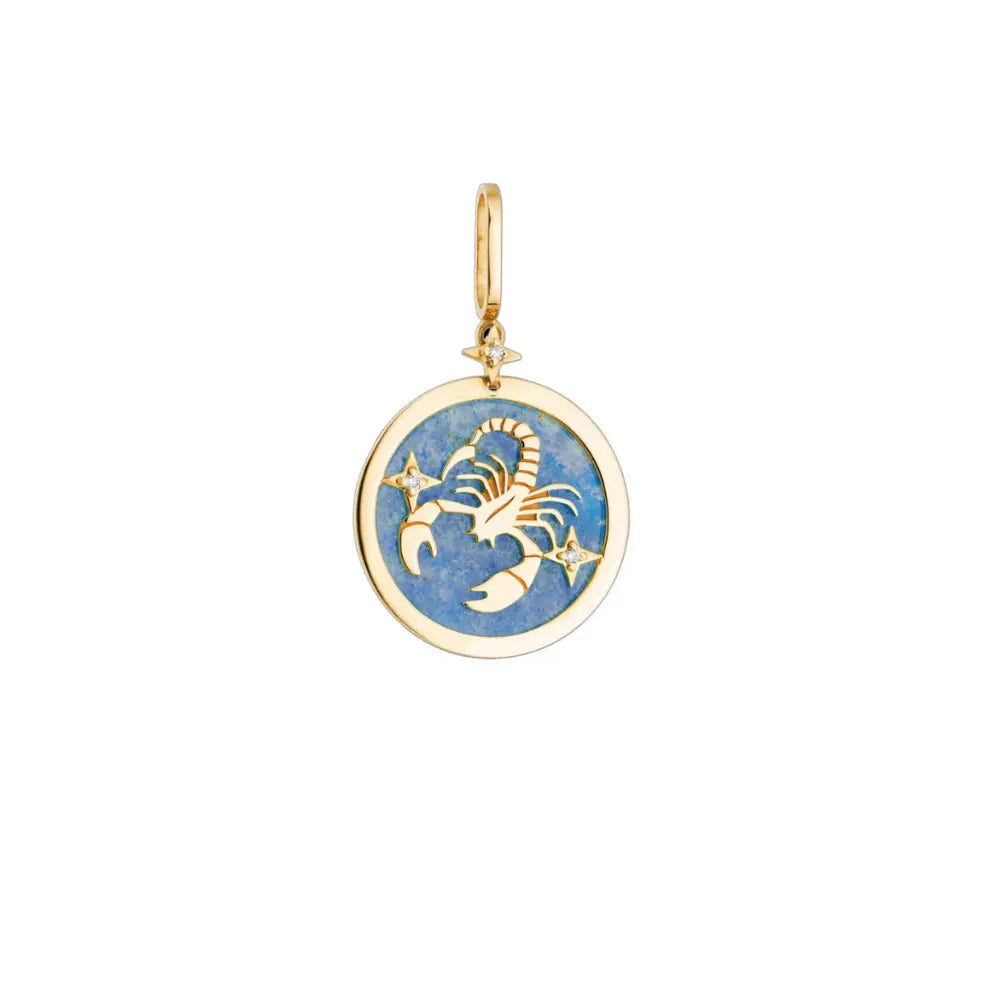Pingente Zodíaco Escorpião Quartzo Branco e Diamante-JJ Diamond