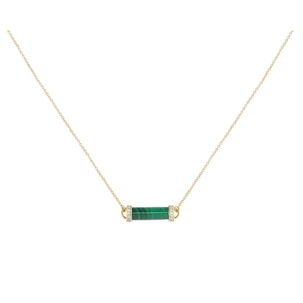 Colar Tubo com Diamantes-JJ Diamond