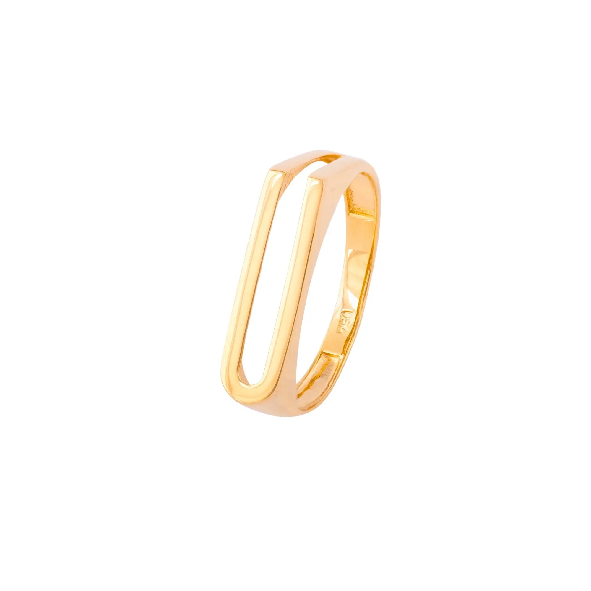 Anel Letra em Ouro Amarelo-JJ Diamond