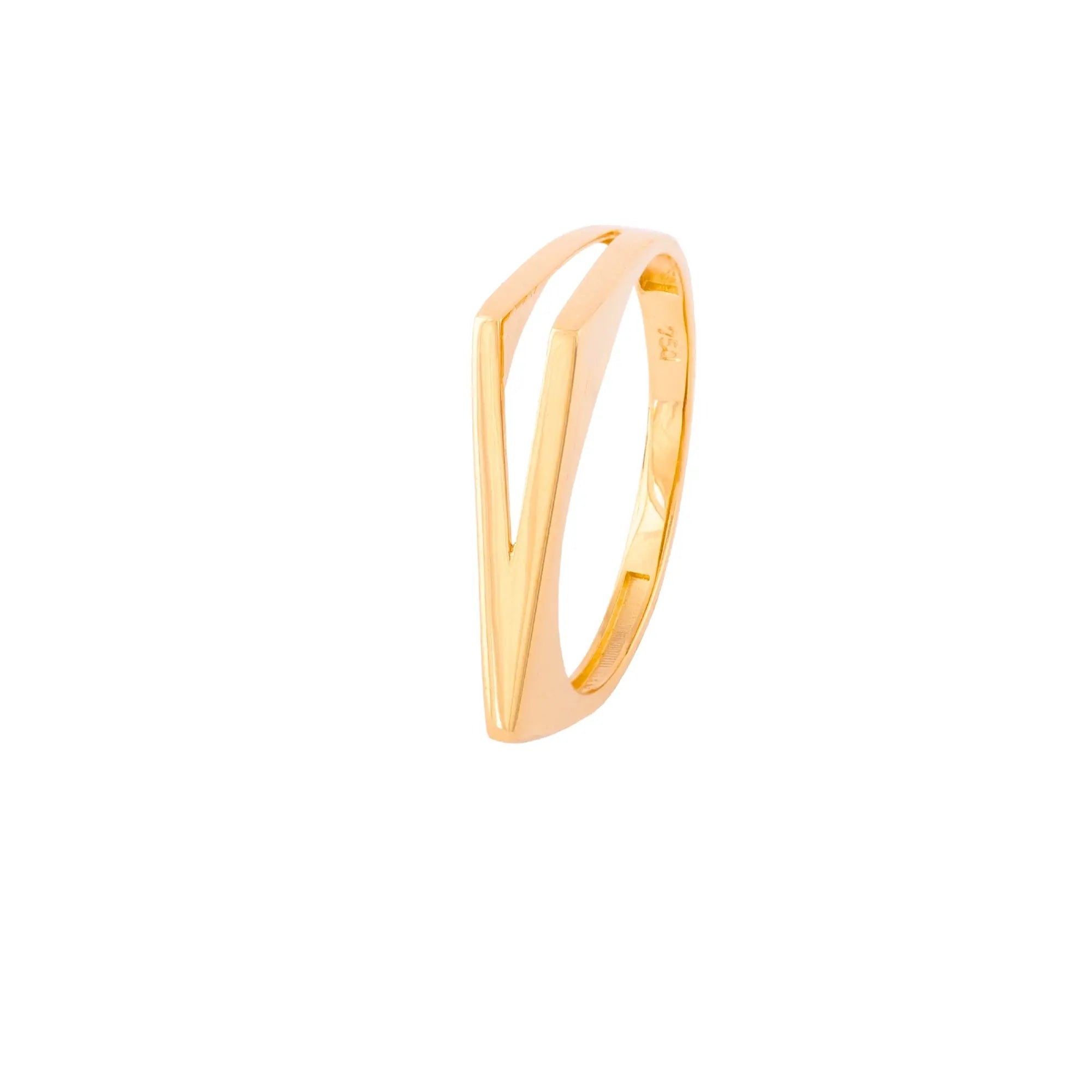 Anel Letra em Ouro Amarelo-JJ Diamond