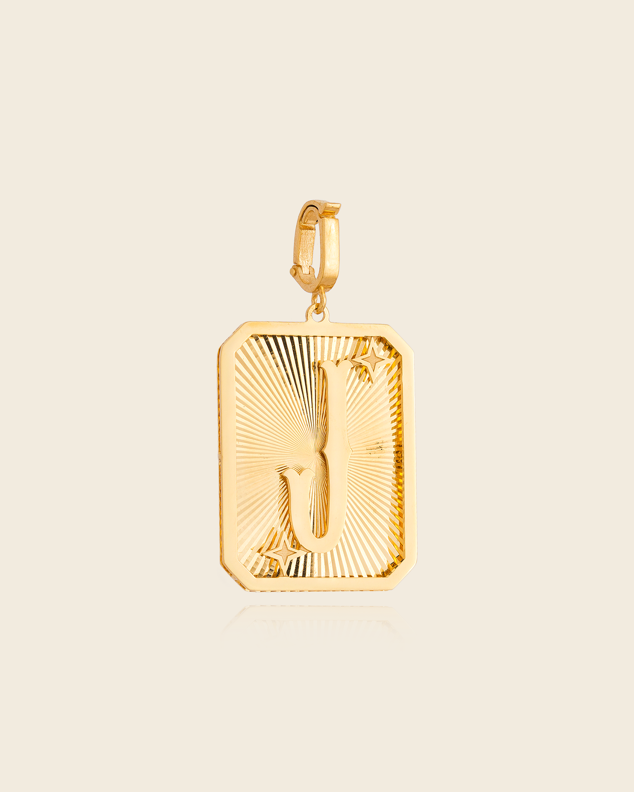 Pingente Placa Alphabet com Letra em Ouro Amarelo