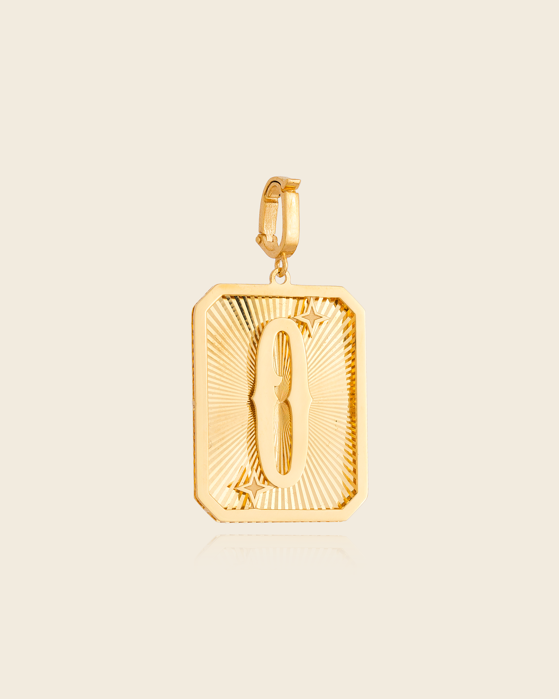 Pingente Placa Alphabet com Letra em Ouro Amarelo