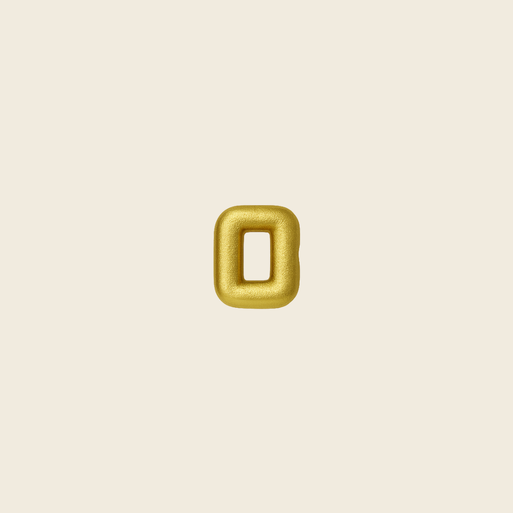 Pingente de Pulseira Letras em Ouro Amarelo