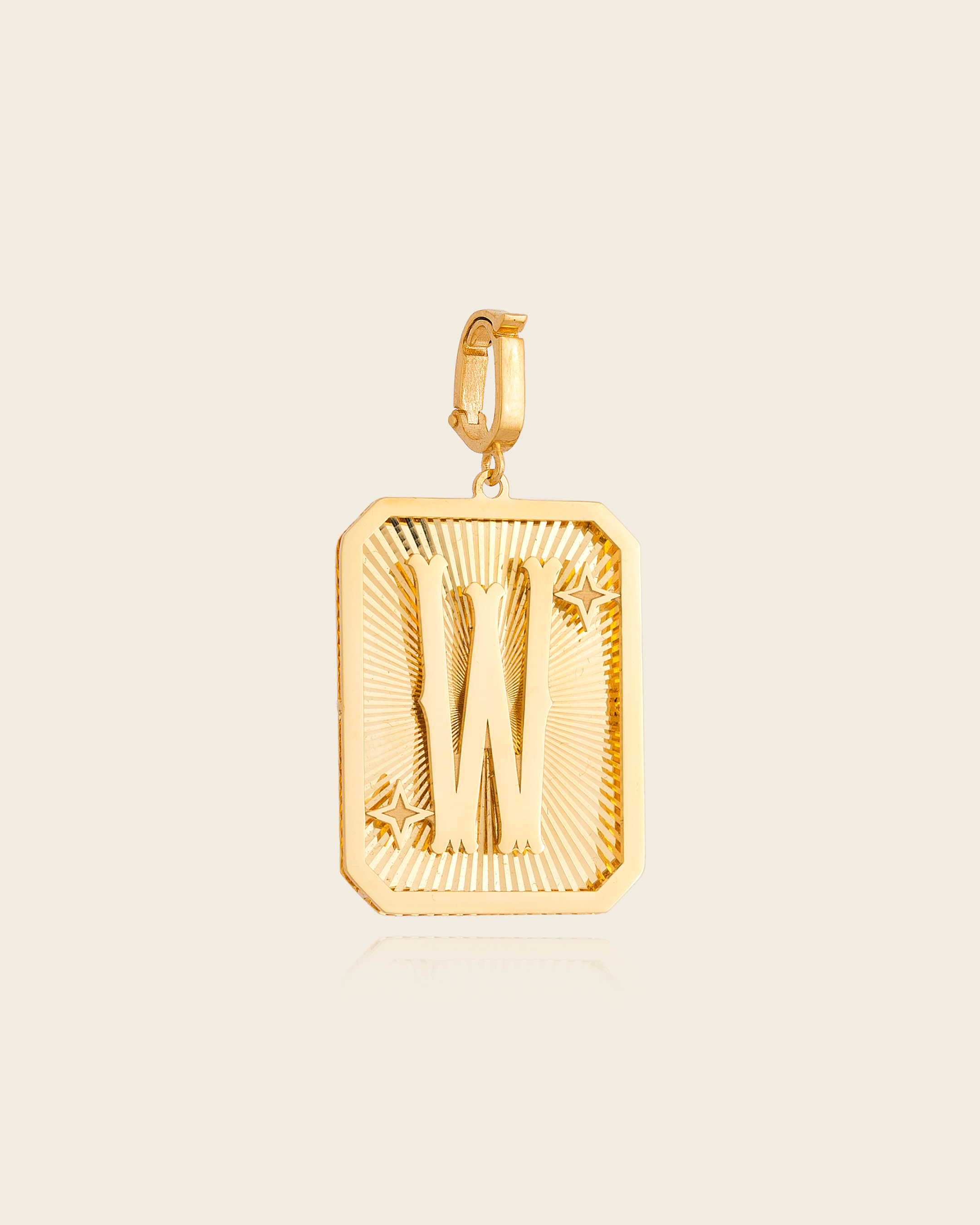 Pingente Placa Alphabet com Letra em Ouro Amarelo