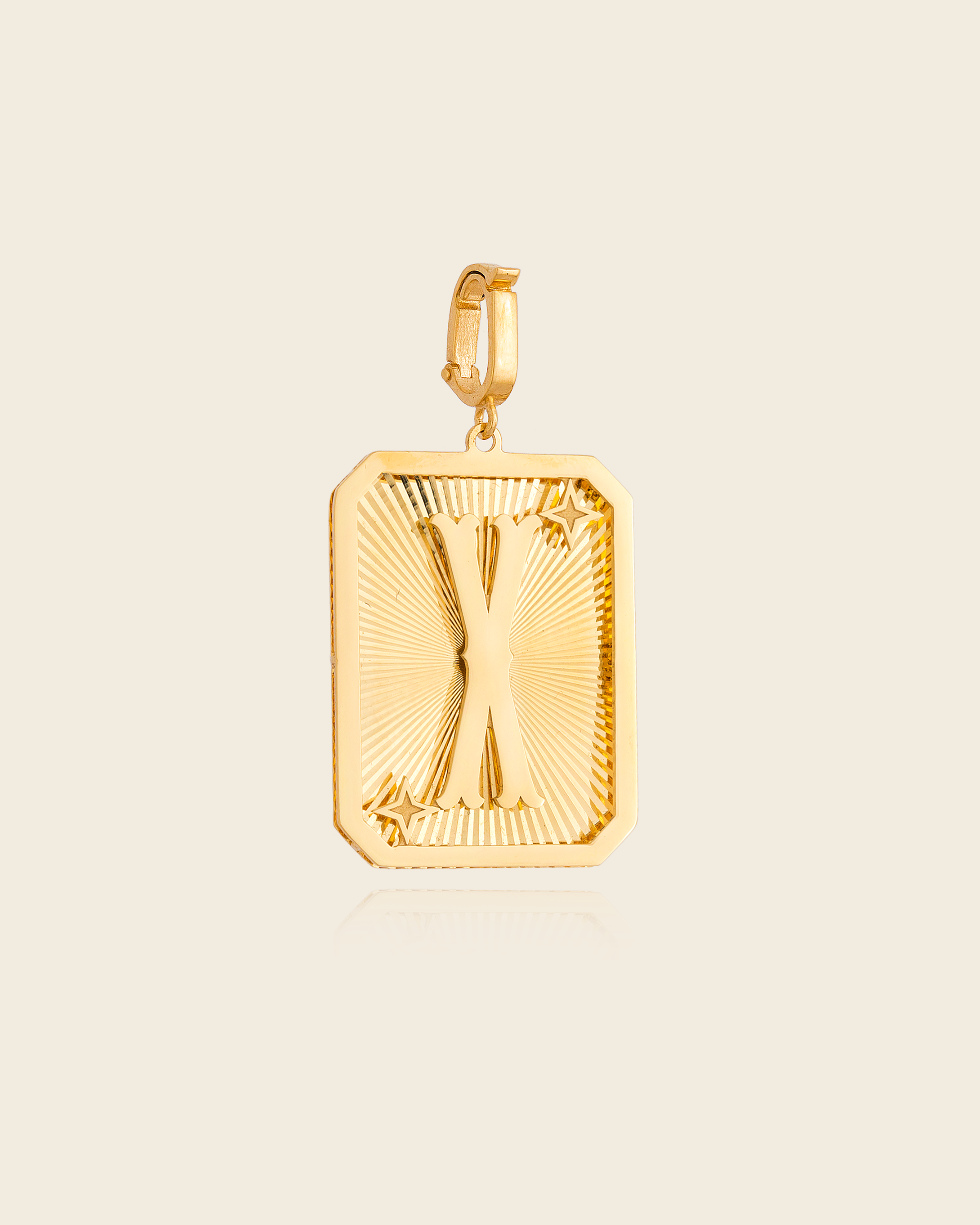 Pingente Placa Alphabet com Letra em Ouro Amarelo
