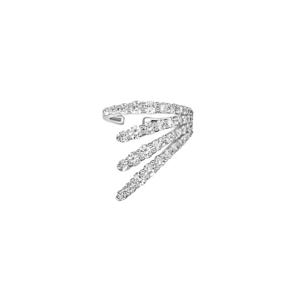 Brincos Ear Cuff Cascata Radiante de Diamante-JJ Diamond