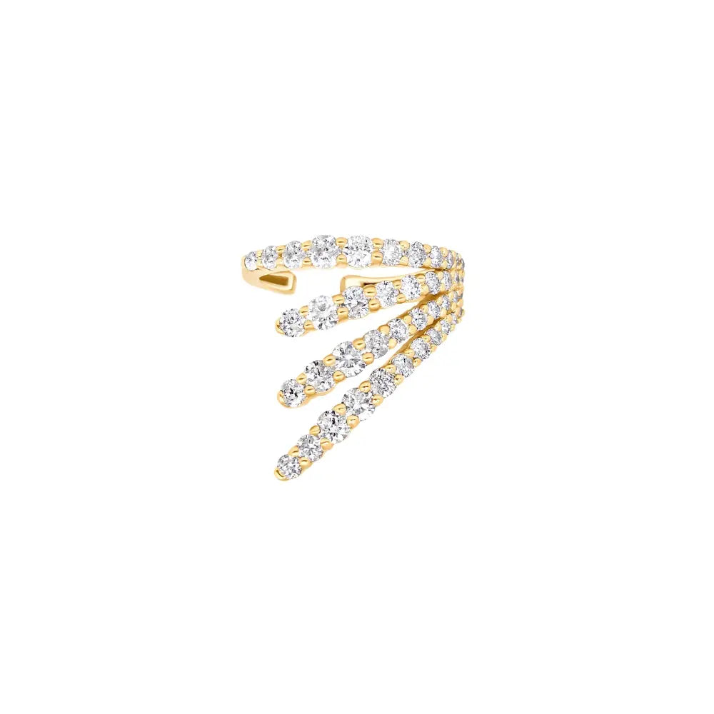Brincos Ear Cuff Cascata Radiante de Diamante-JJ Diamond